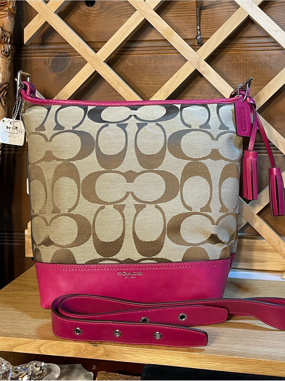 NWT Authentic Coach New York Shoulder Bag/ Slouchy Hobo /Bucket Bag / Magenta